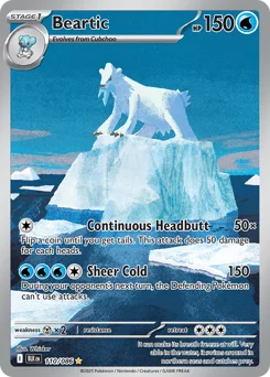 Beartic Pokemon card from Black Bolt, card number 110
