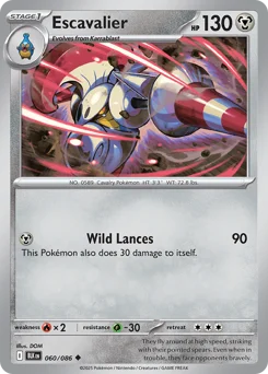 Escavalier Pokemon card from Black Bolt, card number 60
