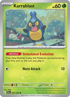 Karrablast Pokemon card from Black Bolt, card number 9