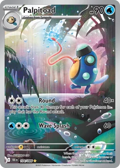 Palpitoad Pokemon card from Black Bolt, card number 104