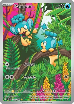 Panpour Pokemon card from Black Bolt, card number 101
