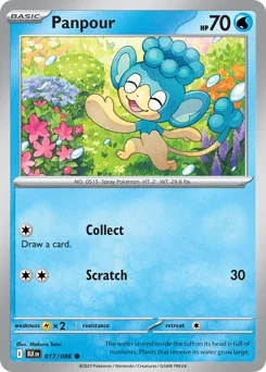 Panpour Pokemon card from Black Bolt, card number 17