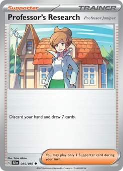 Professor's Research Pokemon card from Black Bolt, card number 85