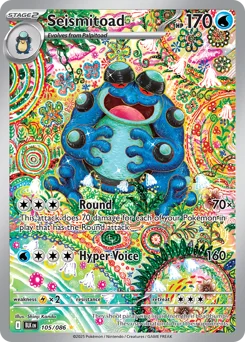 Seismitoad Pokemon card from Black Bolt, card number 105