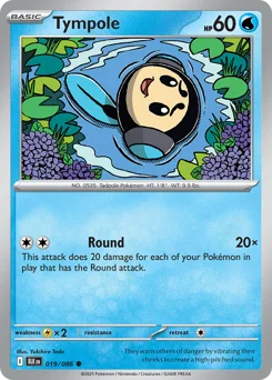 Tympole Pokemon card from Black Bolt, card number 19