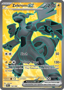 Zekrom ex Pokemon card from Black Bolt, card number 158